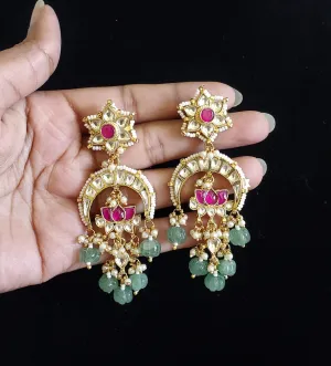 Pachi Kundan Lotus Earrings