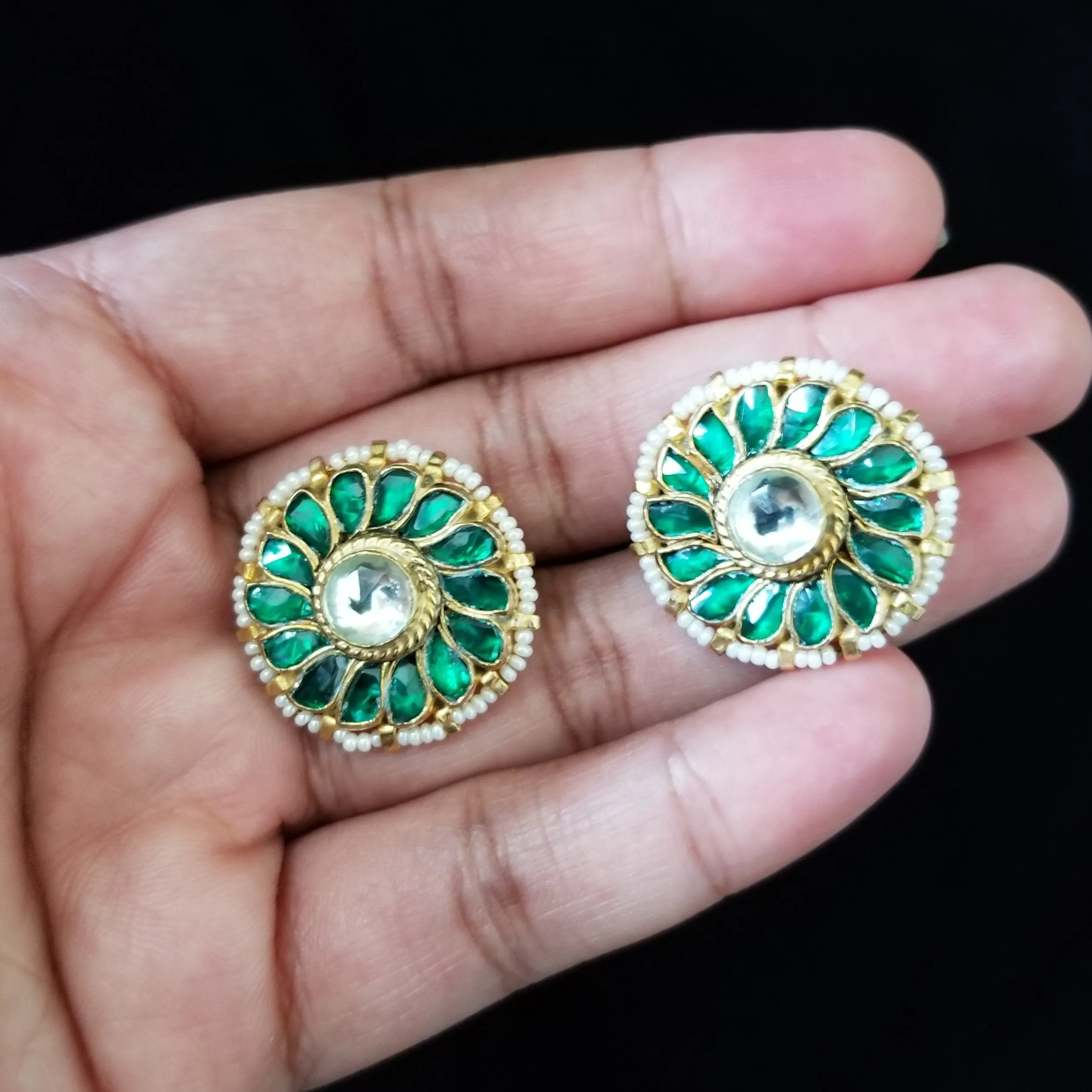 Pachi Kundan Studs With Hard Gold Plating