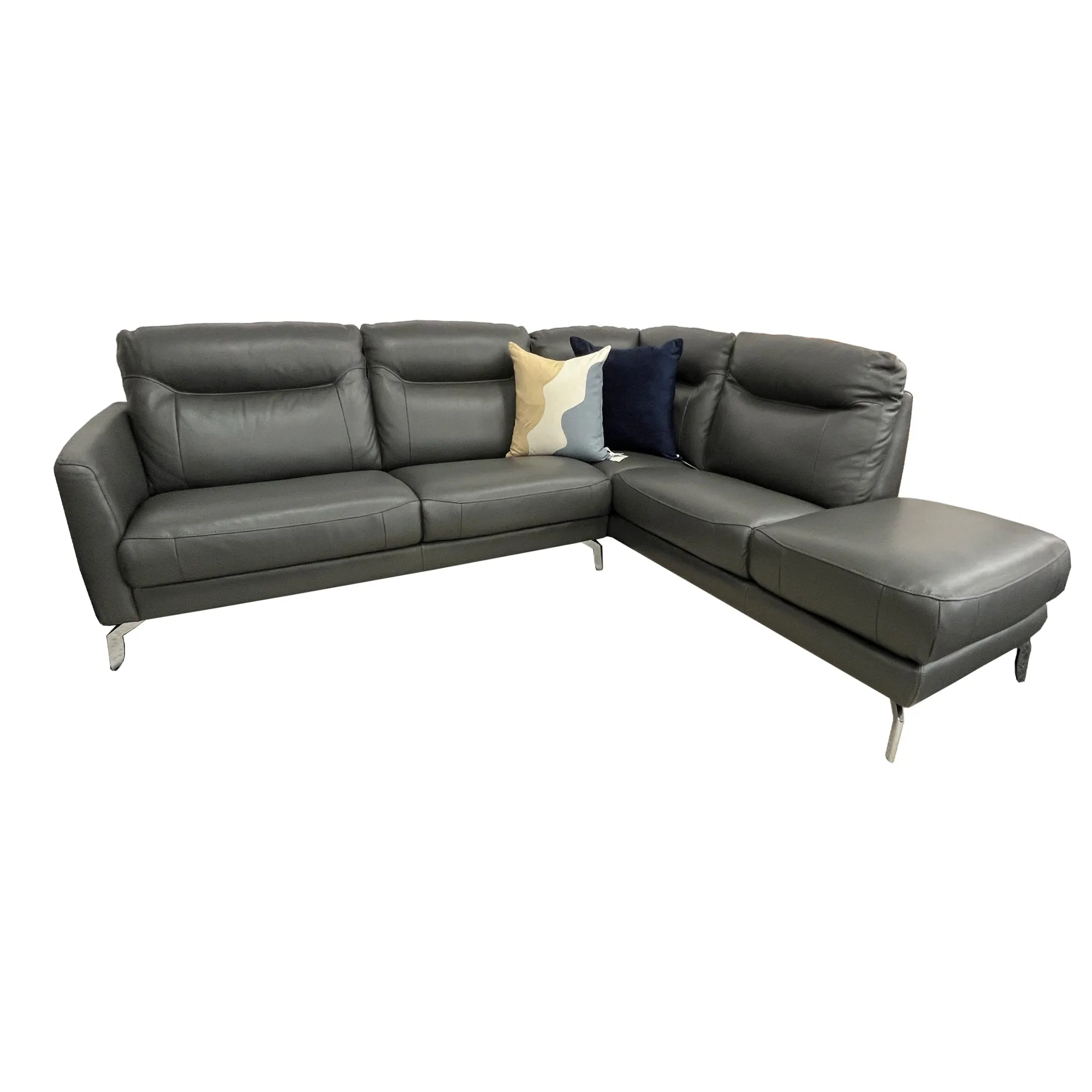 Pacific Sofa Chaise Leather - Urban Sofa - Torello Grey Leather