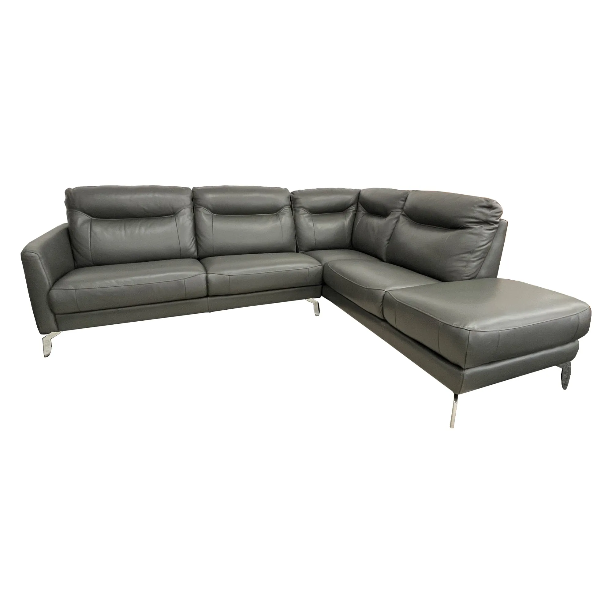 Pacific Sofa Chaise Leather - Urban Sofa - Torello Grey Leather