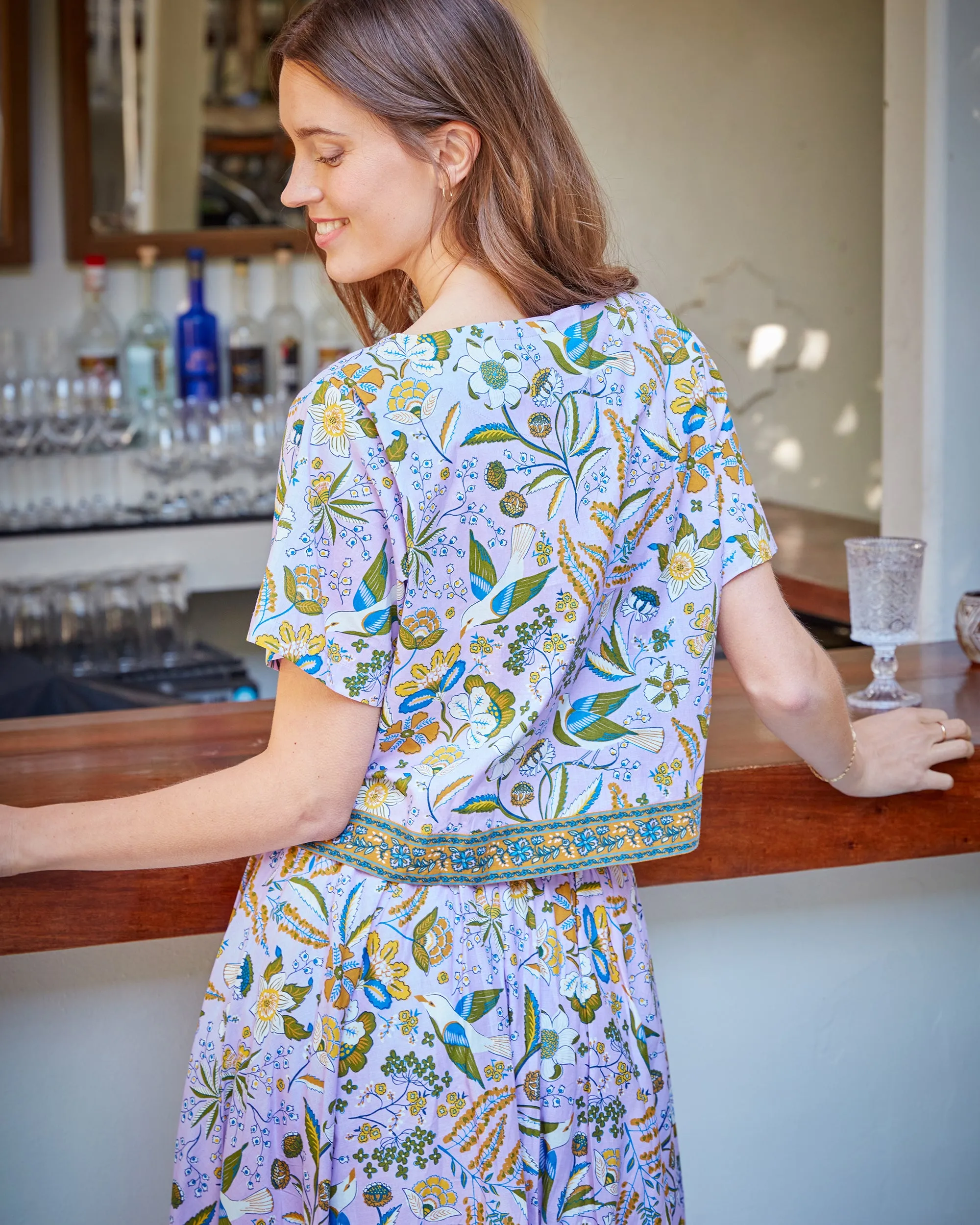 Painter's Garden - Carry On Cropped Top - Lavender