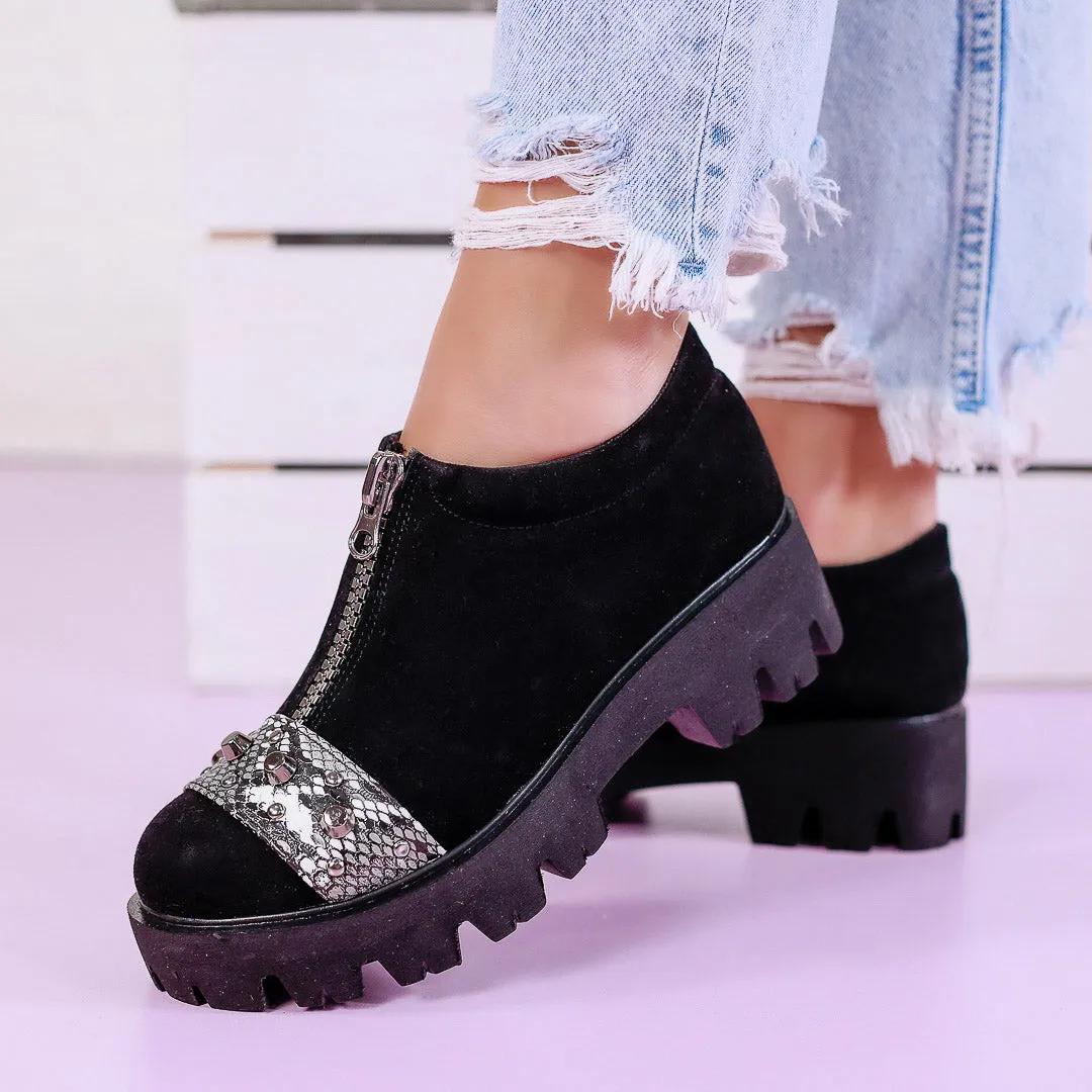 Pantofi casual Reneta - Black Snake