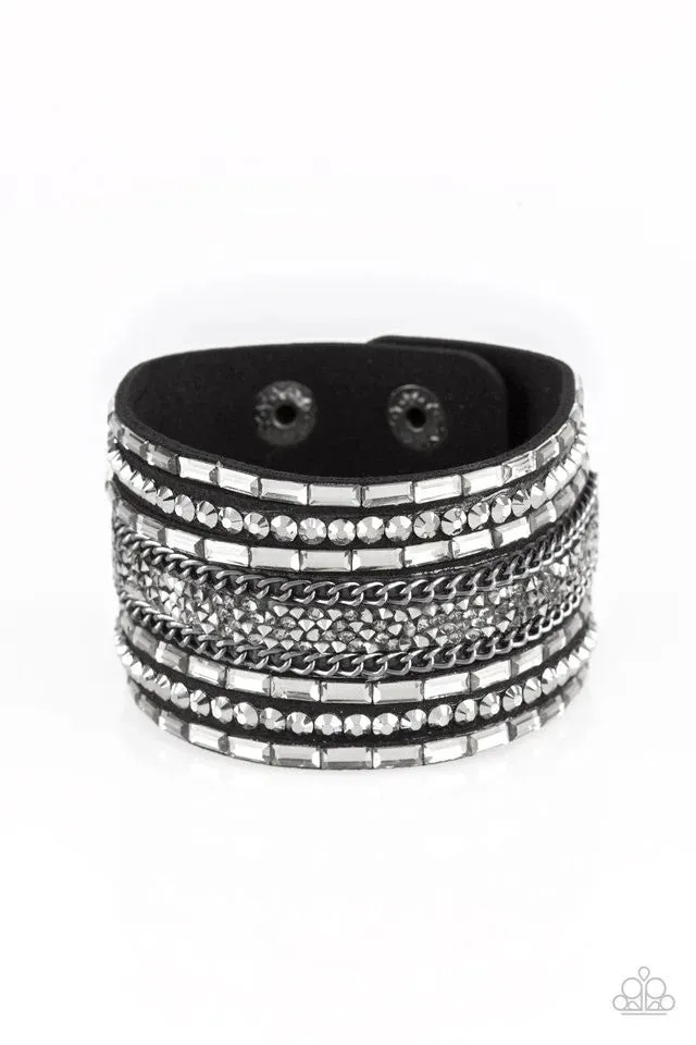 Paparazzi - Rhinestone Rumble - Black Urban Bracelet