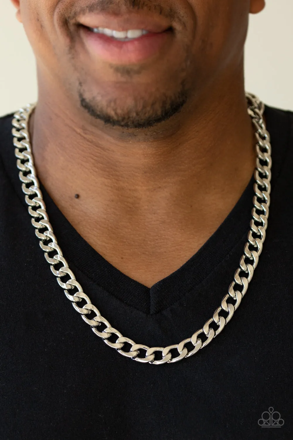 Paparazzi - The Underdog - Silver Men's Necklace