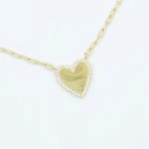 Paperclip Gold Heart Necklace