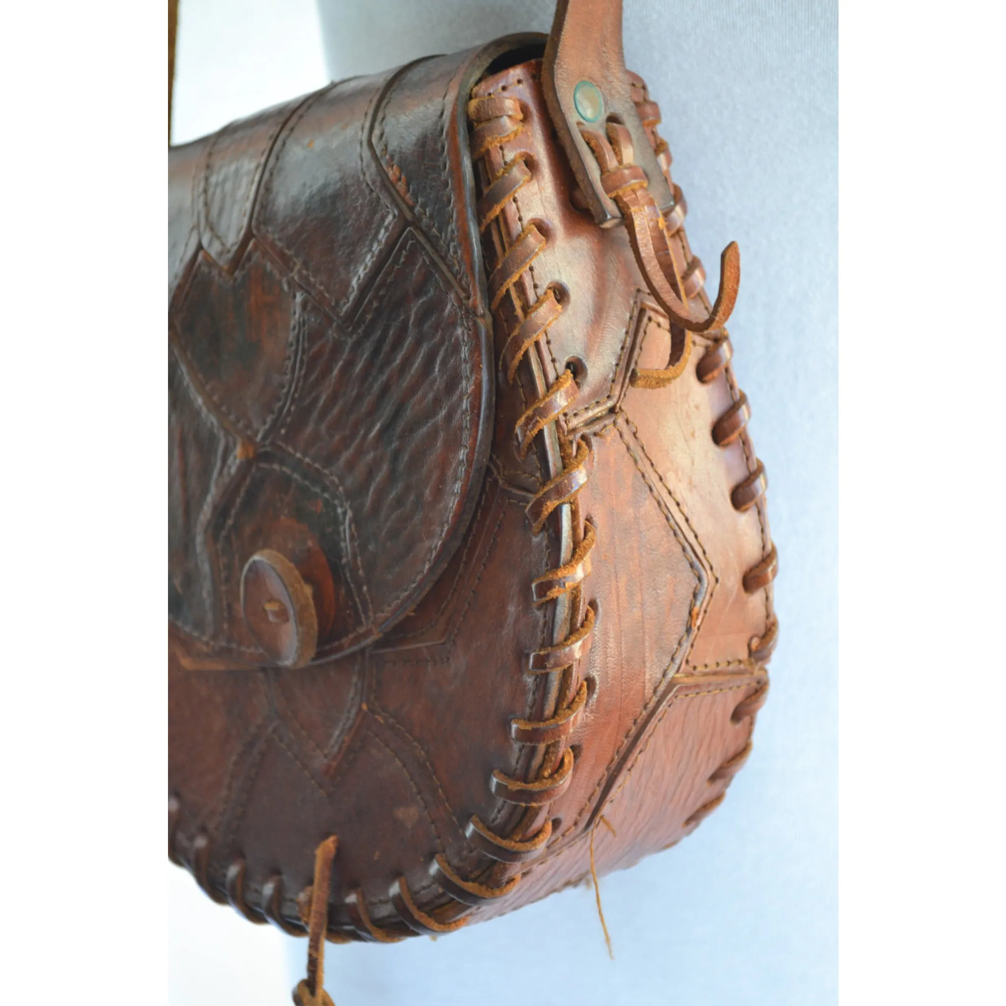 Patched Leather Hippy Bag Purse - Spain