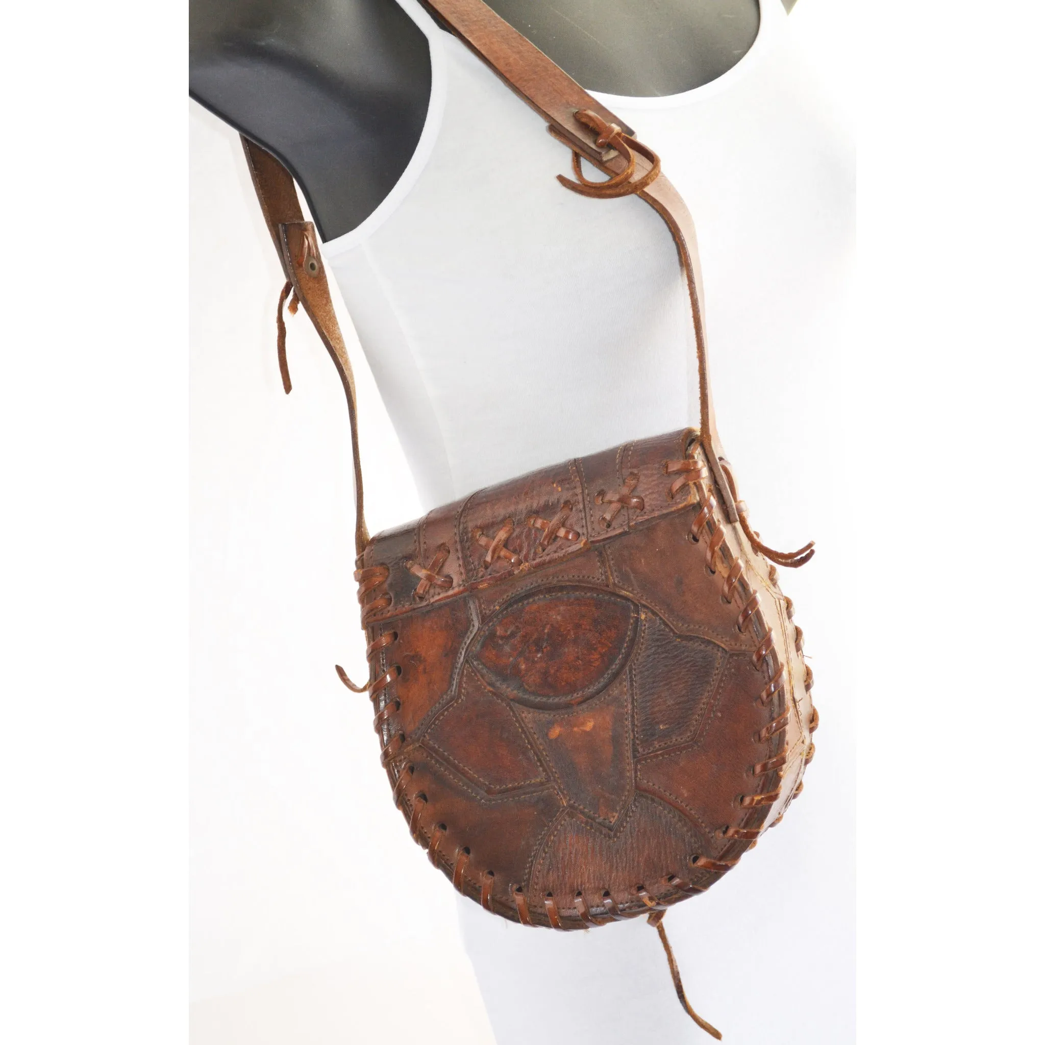 Patched Leather Hippy Bag Purse - Spain
