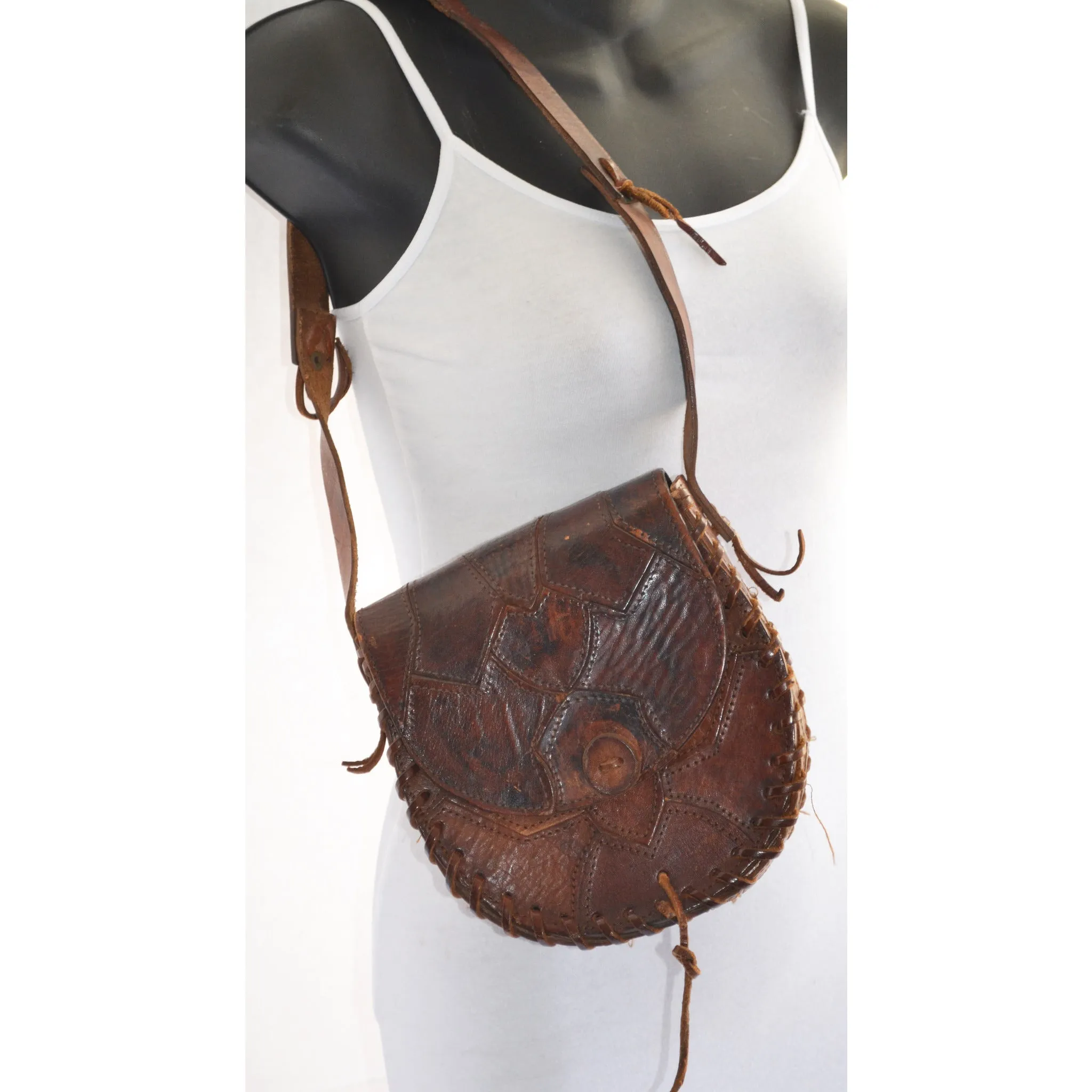 Patched Leather Hippy Bag Purse - Spain