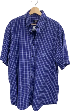 Paul & Shark Blue Gingham Check Shirt UK L