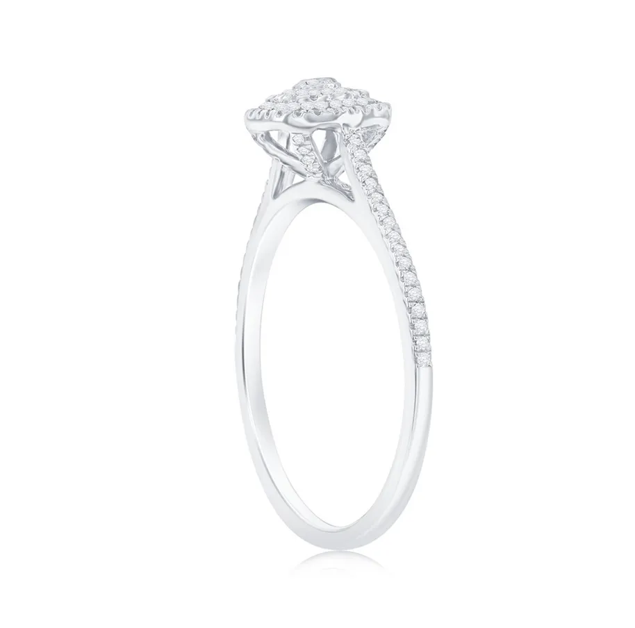 Pave Diamond Cushion Frame Ring