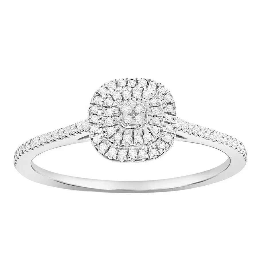 Pave Diamond Cushion Frame Ring