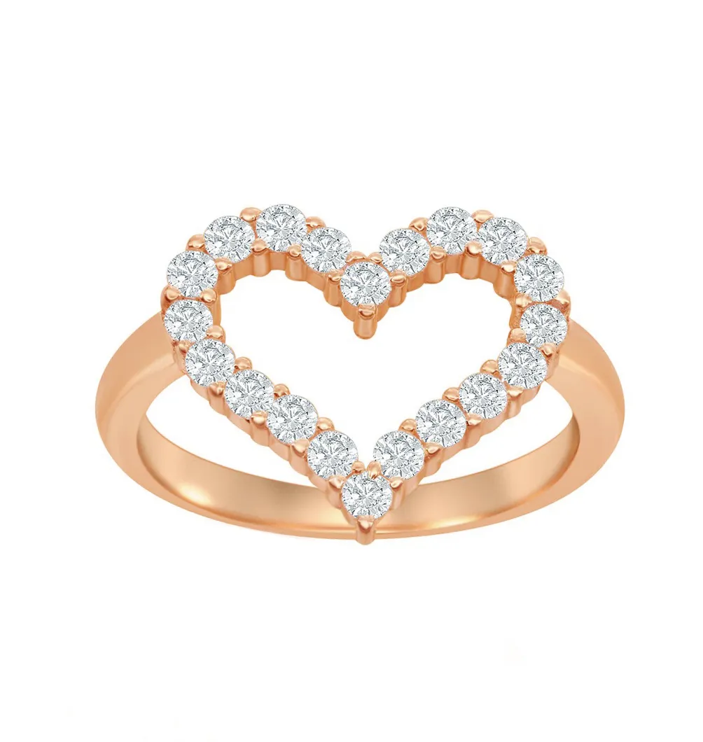 Pave Heart Outline Ring