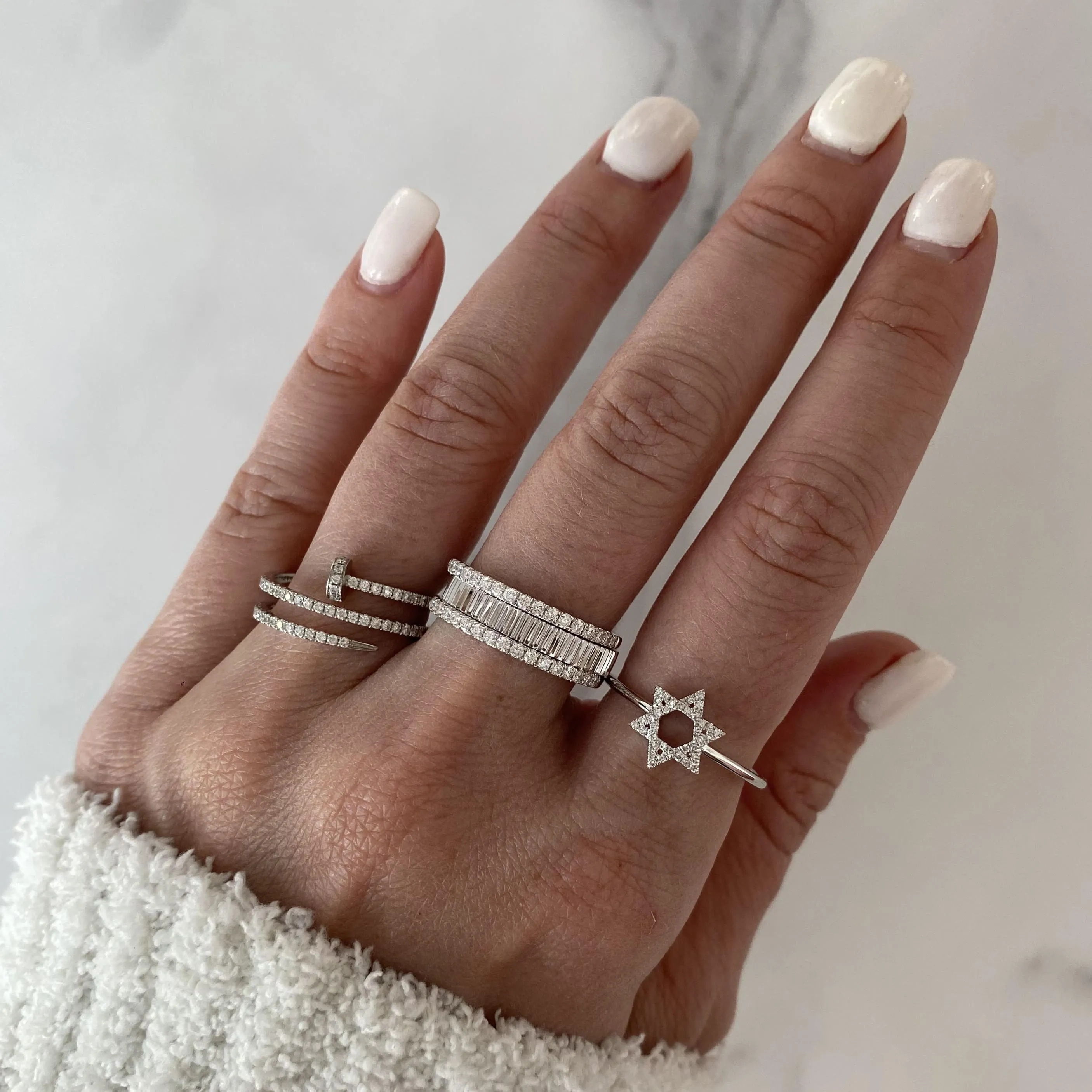 Pave Swirl Nail Ring