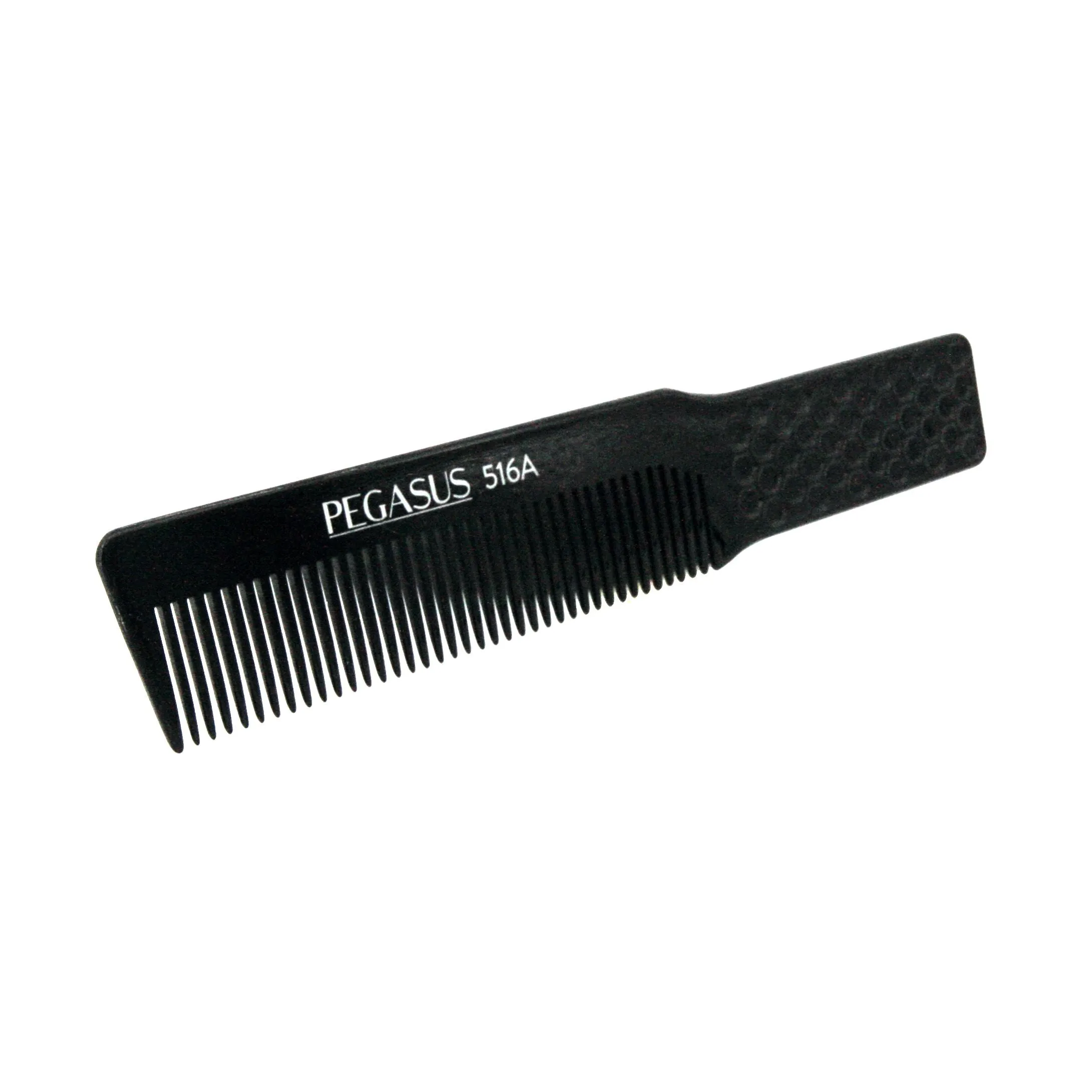 Pegasus 516A, 8in Hard Rubber Fine Tooth Klipper Comb, Handmade, Seamless, Smooth Edges, Anti Static, Heat and Chemically Resistant Comb | Peines de goma dura - Black