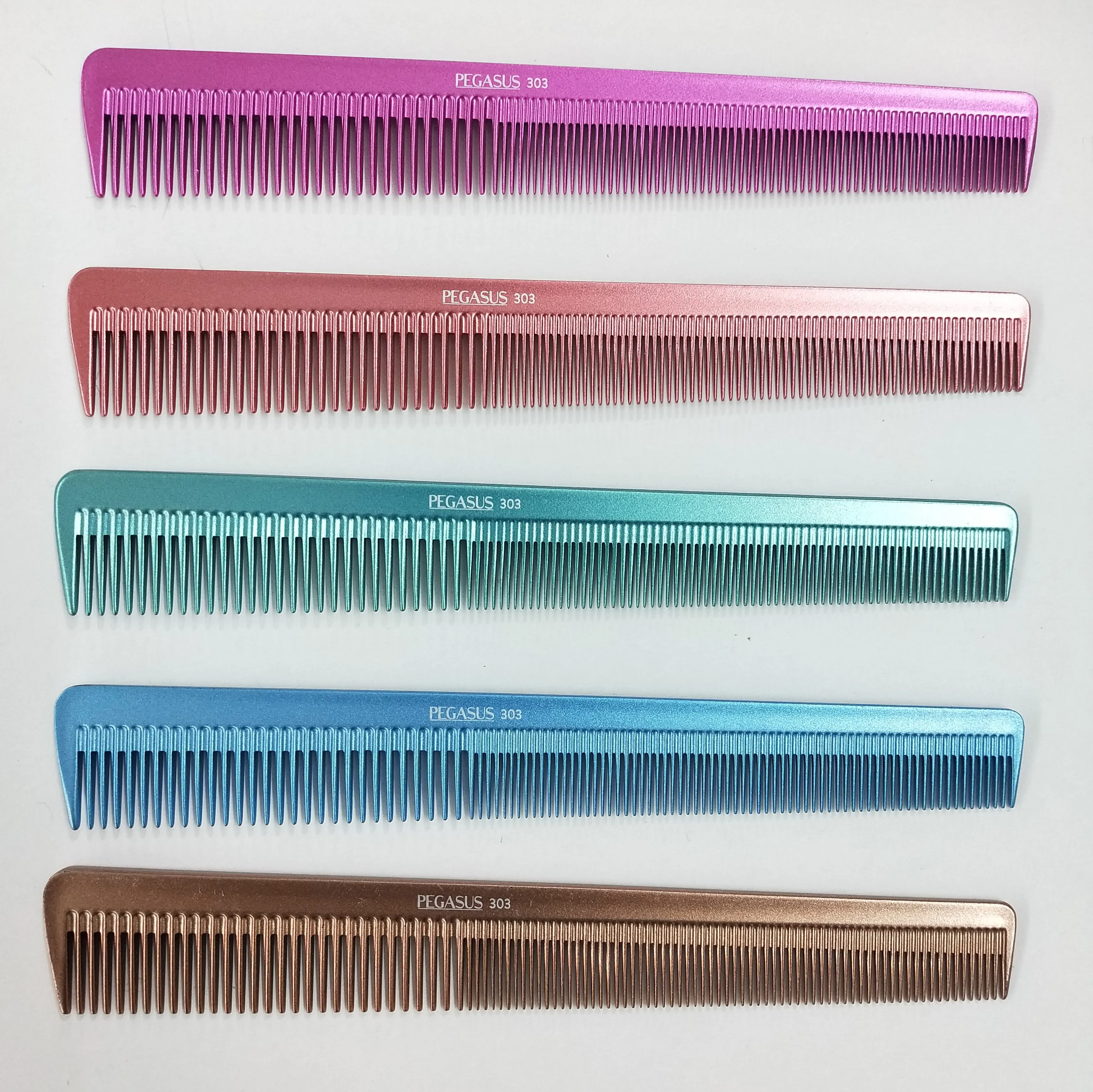 Pegasus MICOLOR 303, 6.5in Hard Rubber Heavy Barber Comb, Handmade, Seamless, Smooth Edges, Anti Static, Heat and Chemically Resistant, Wet Hair, Everyday Grooming Comb | Peines de goma dura - Copper