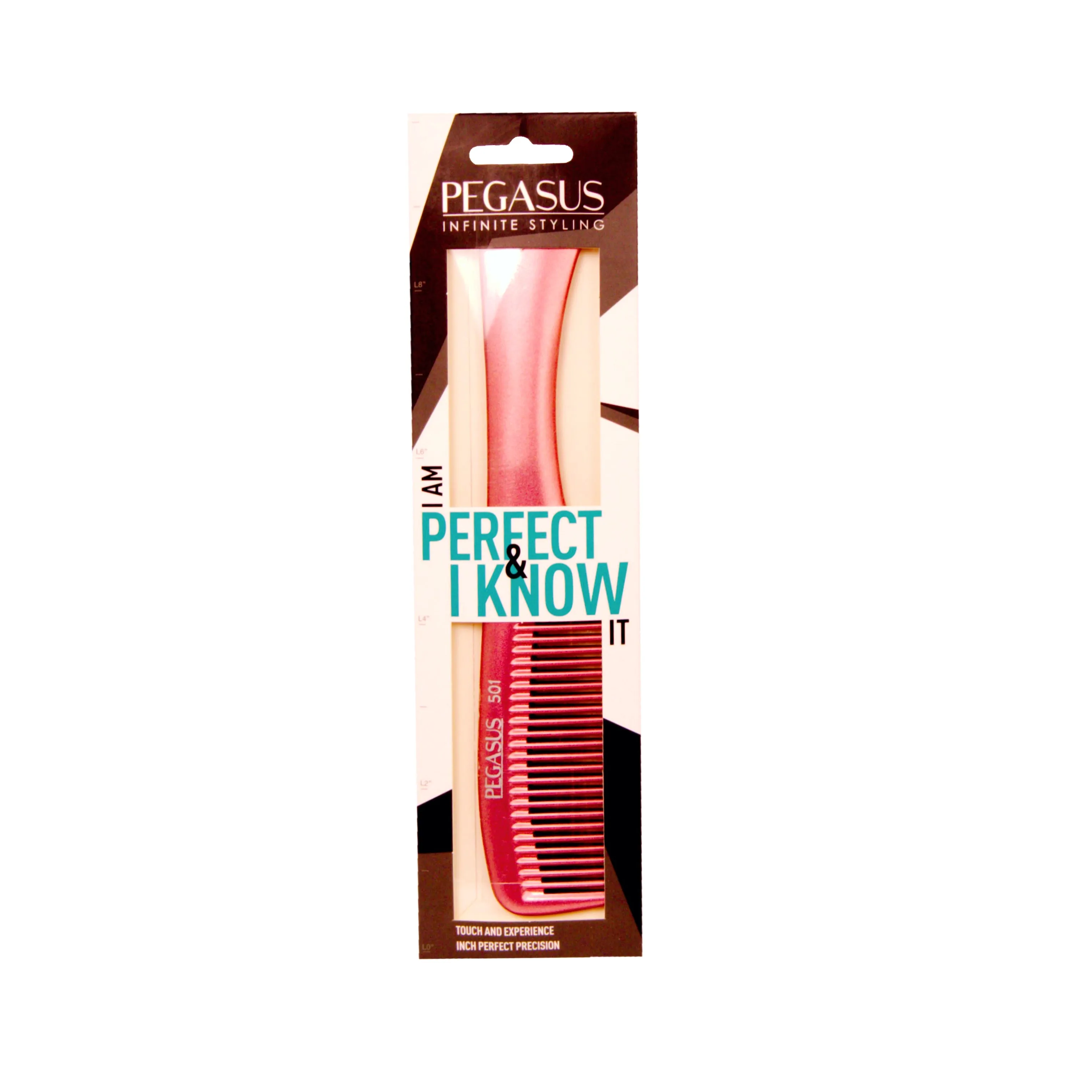 Pegasus MICOLOR 501, 9in Hard Rubber Handle Comb, Handmade, Seamless, Smooth Edges, Anti Static, Heat and Chemically Resistant, Wet Hair, Everyday Grooming Comb | Peines de goma dura - Copper