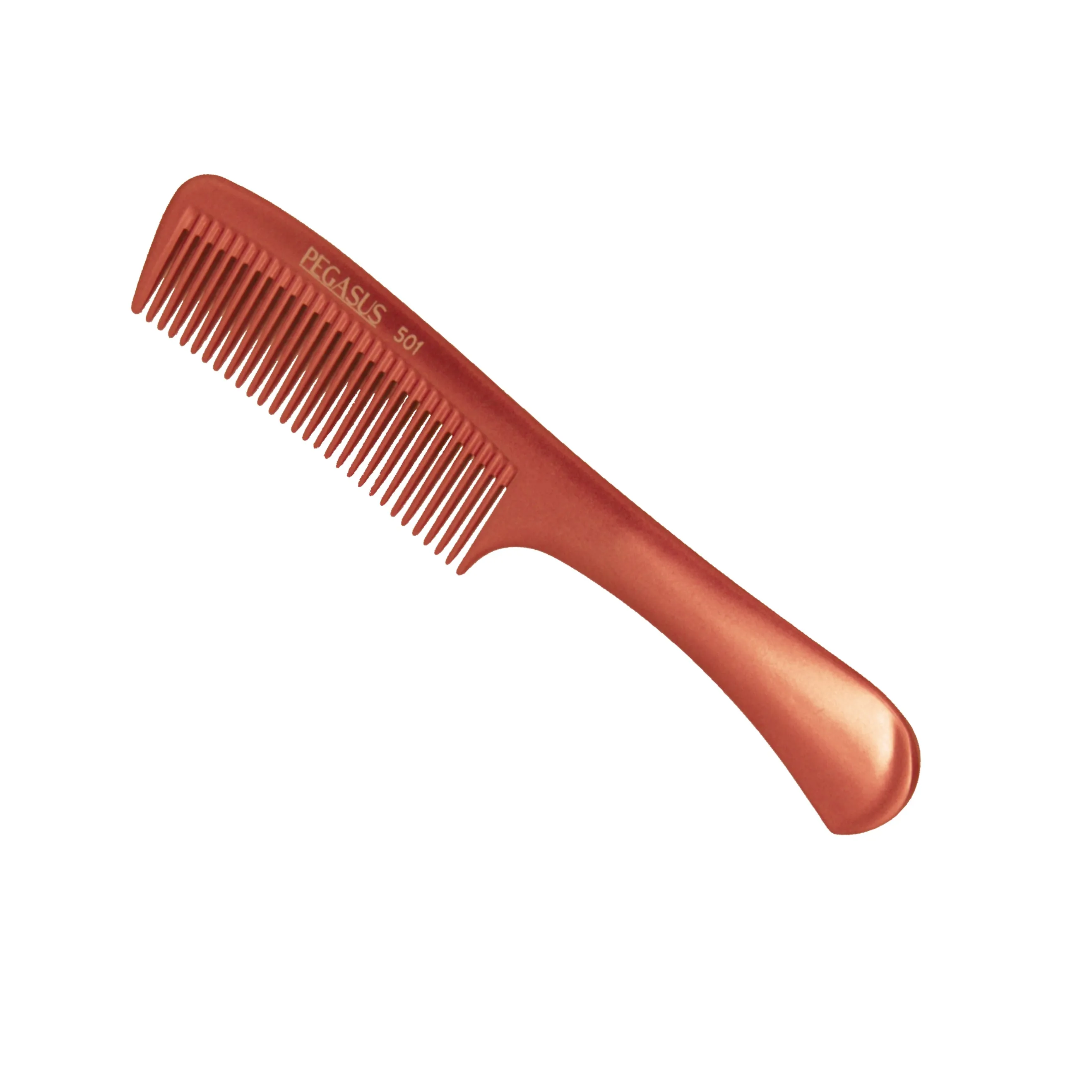 Pegasus MICOLOR 501, 9in Hard Rubber Handle Comb, Handmade, Seamless, Smooth Edges, Anti Static, Heat and Chemically Resistant, Wet Hair, Everyday Grooming Comb | Peines de goma dura - Copper