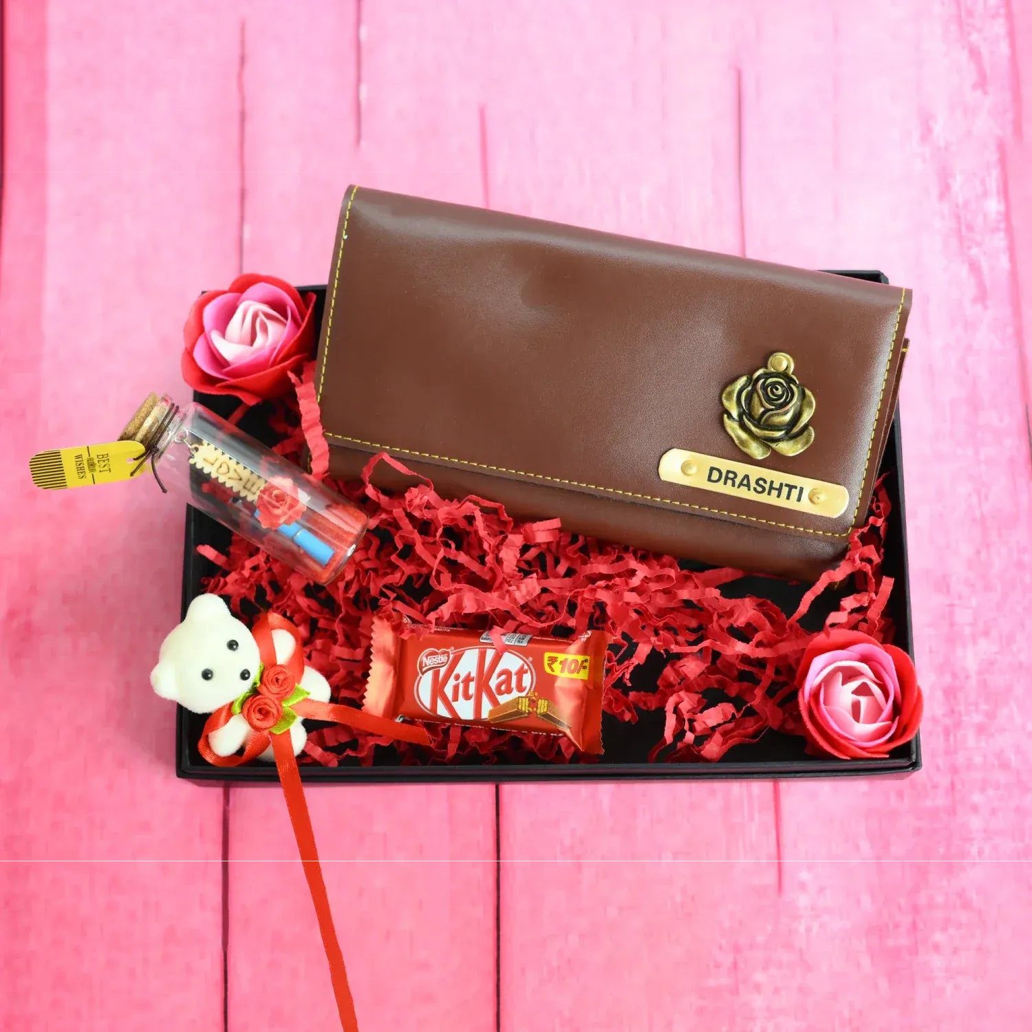 Personalized Couple's Combo : Premium Lady Wallet ( Product 1 ) & Men's Wallet (Product 2)- Tan
