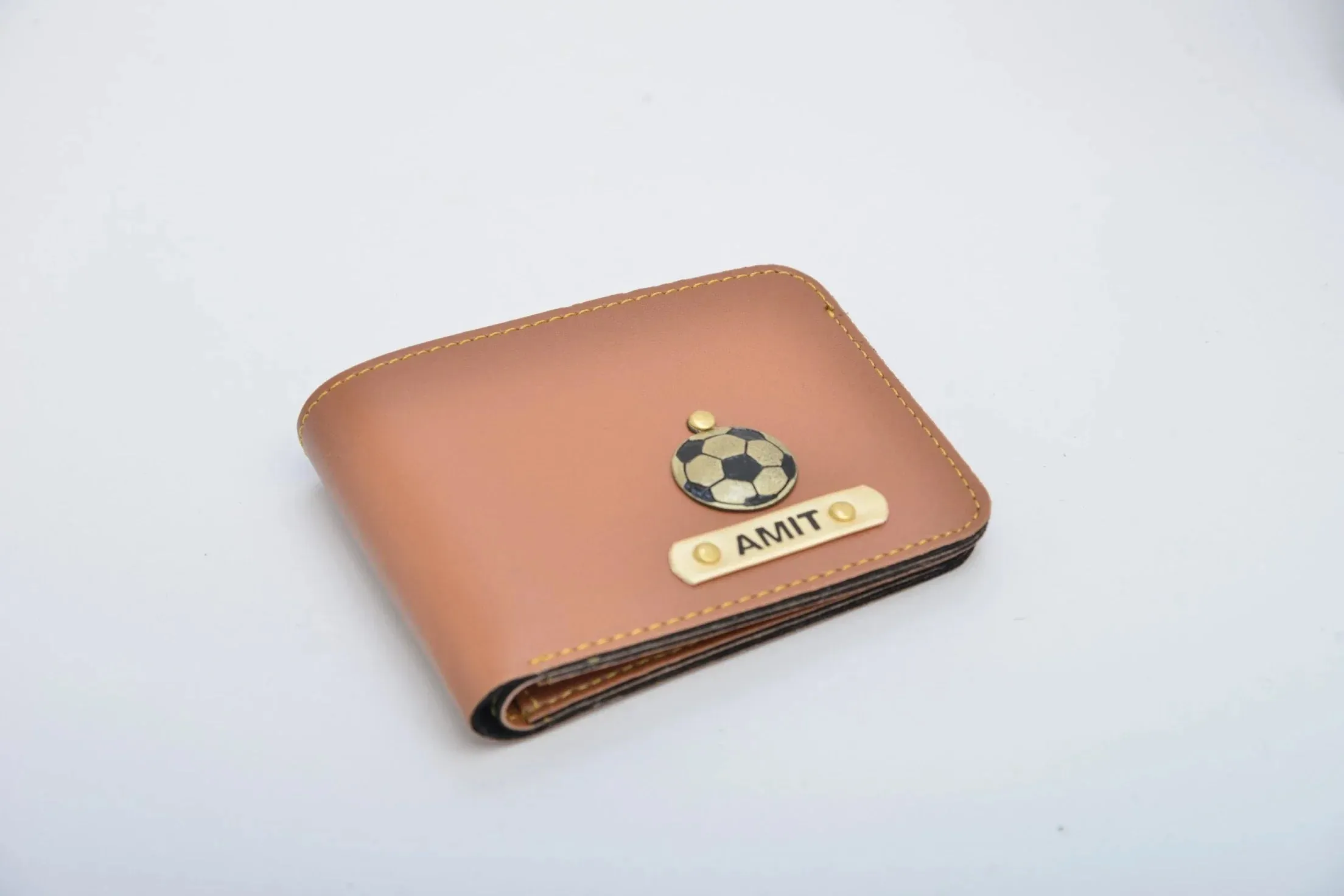 Personalized Couple's Combo : Premium Lady Wallet ( Product 1 ) & Men's Wallet (Product 2)- Tan