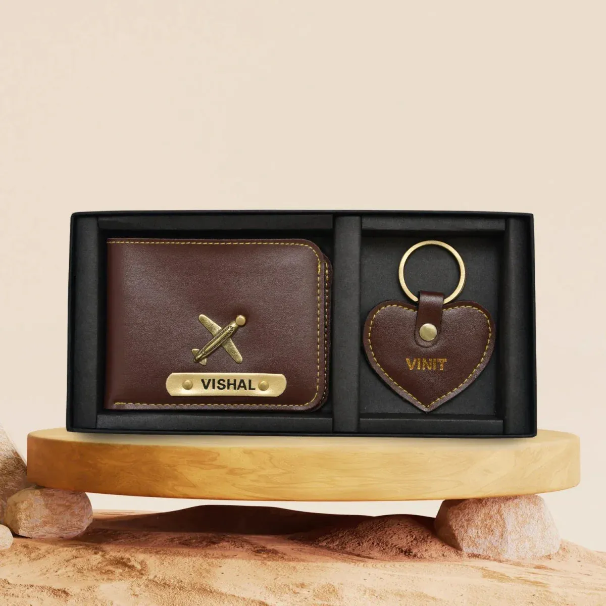 Personalized Men's Valentine Special Combo (2 pcs) - Brown