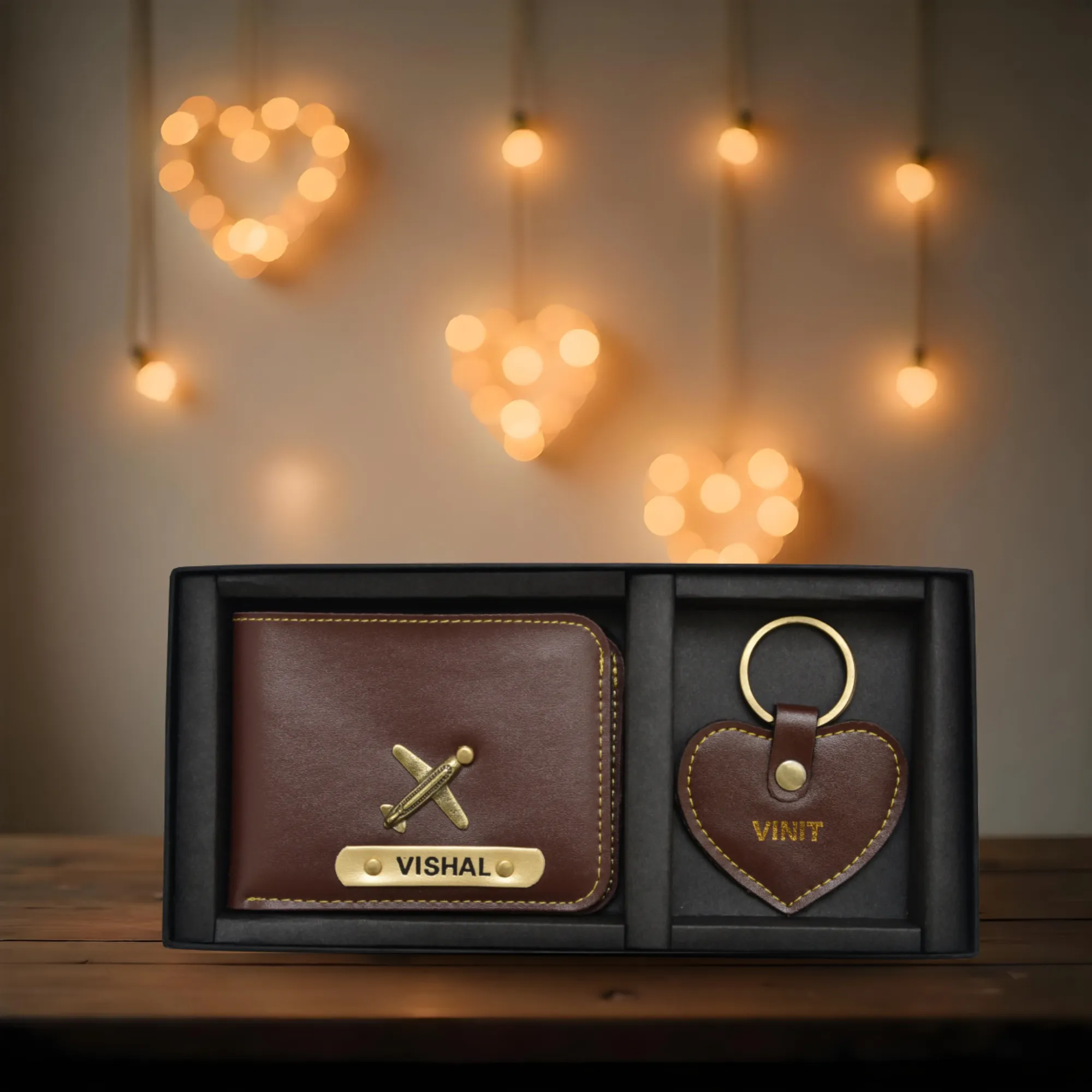 Personalized Men's Valentine Special Combo (2 pcs) - Brown