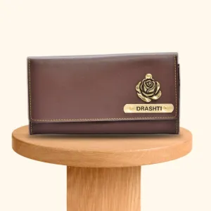 Personalized Premium Lady Wallet - Brown