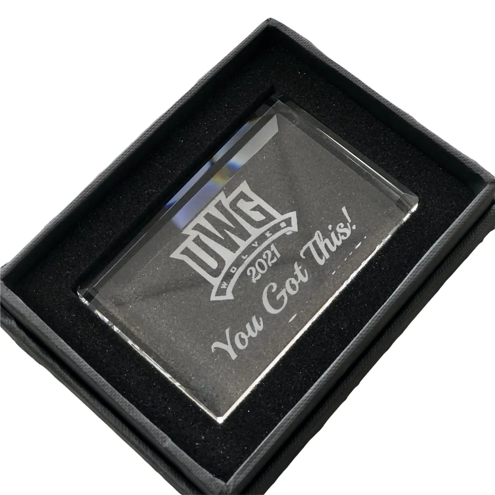 Personalized Rectangle Crystal Paperweight