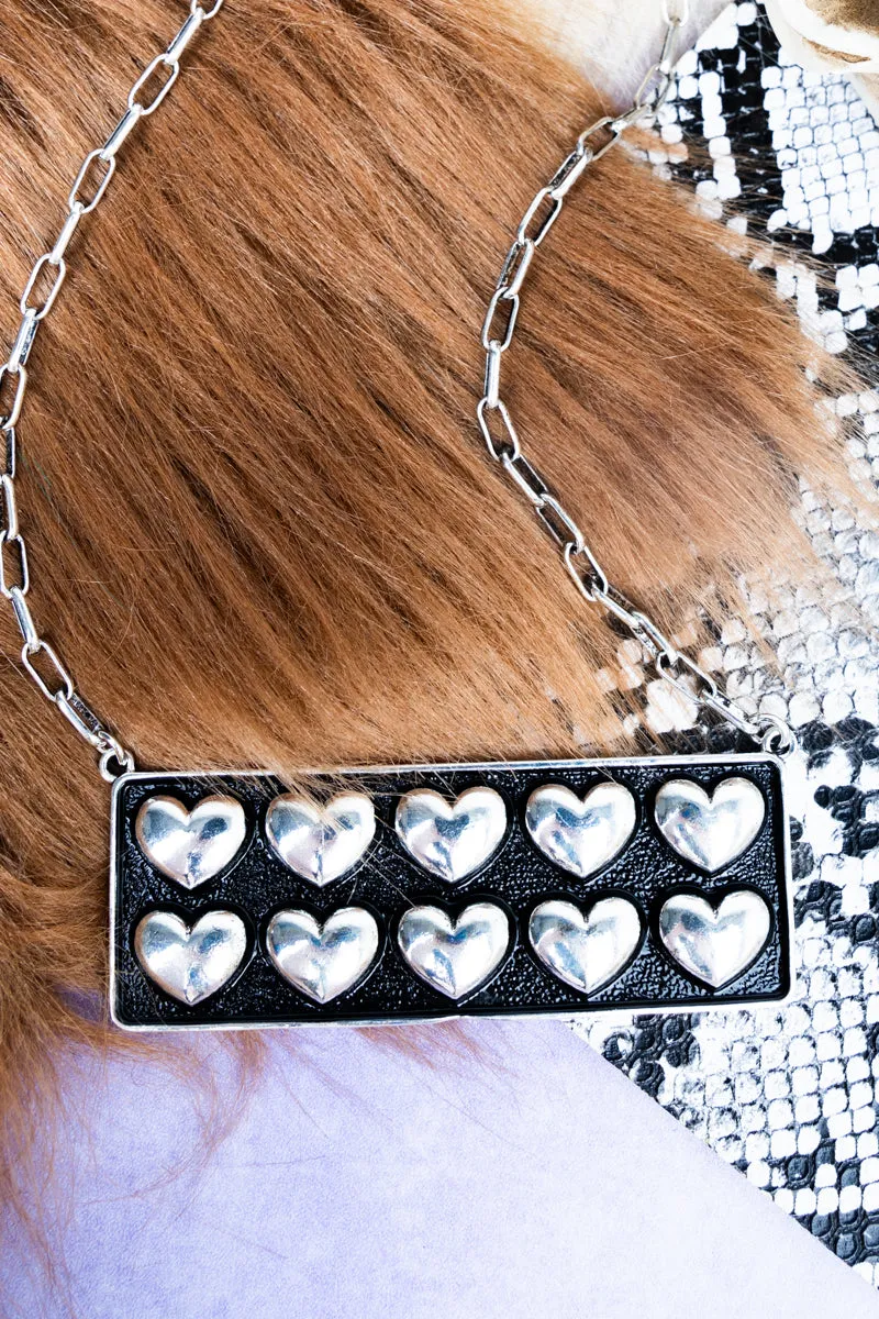 Petra Puff Heart Silvertone Necklace