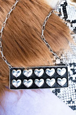 Petra Puff Heart Silvertone Necklace