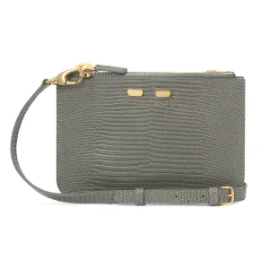 Peyton Double Zip in Grey Lizard
