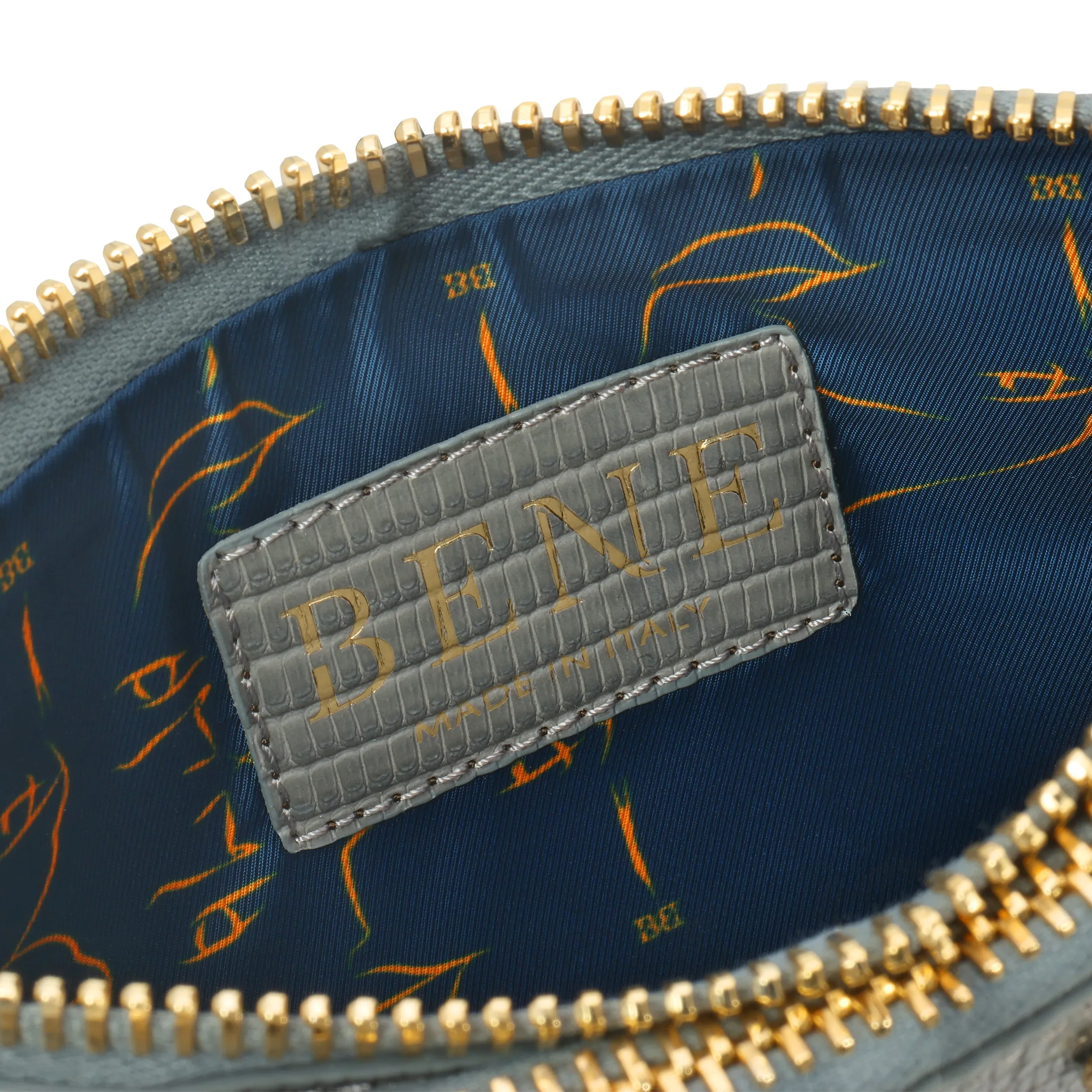Peyton Double Zip in Grey Lizard