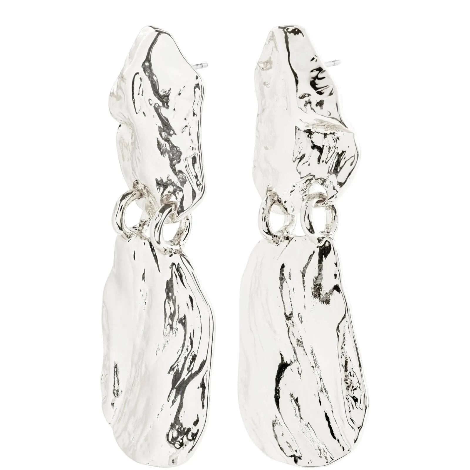 Pilgrim Bloom Silver Statement Earrings