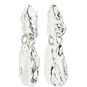 Pilgrim Bloom Silver Statement Earrings