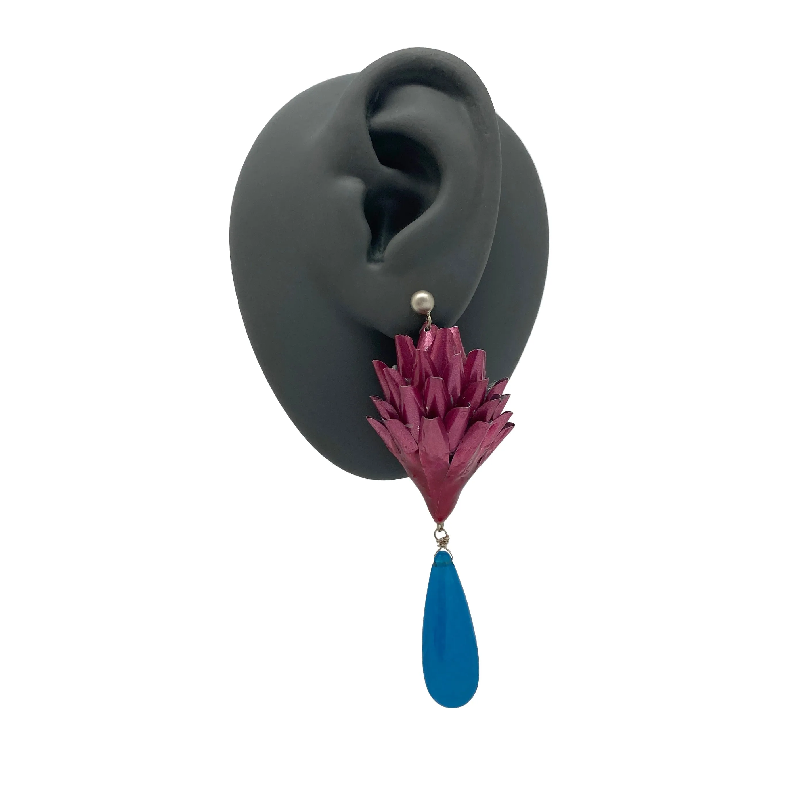 Pink and Blue Aluminum Earrings