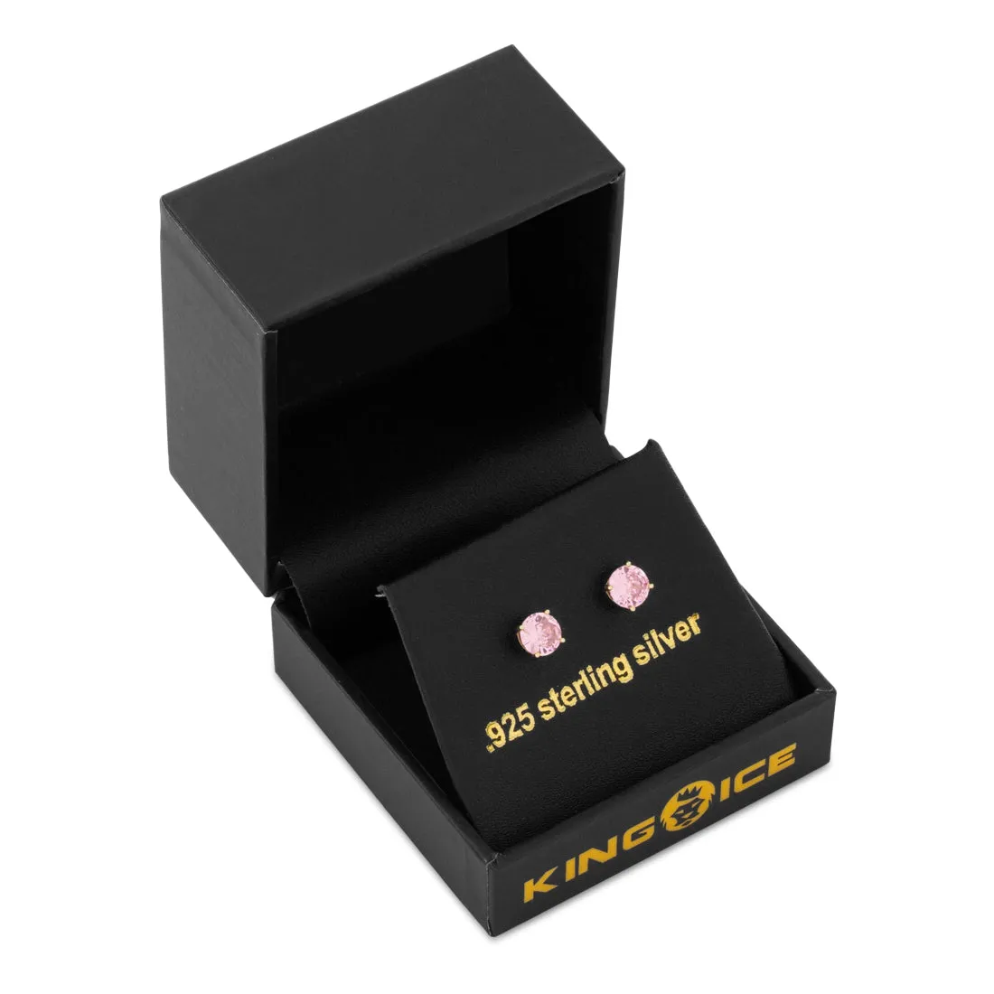 Pink Brilliant-Cut Stud Earrings