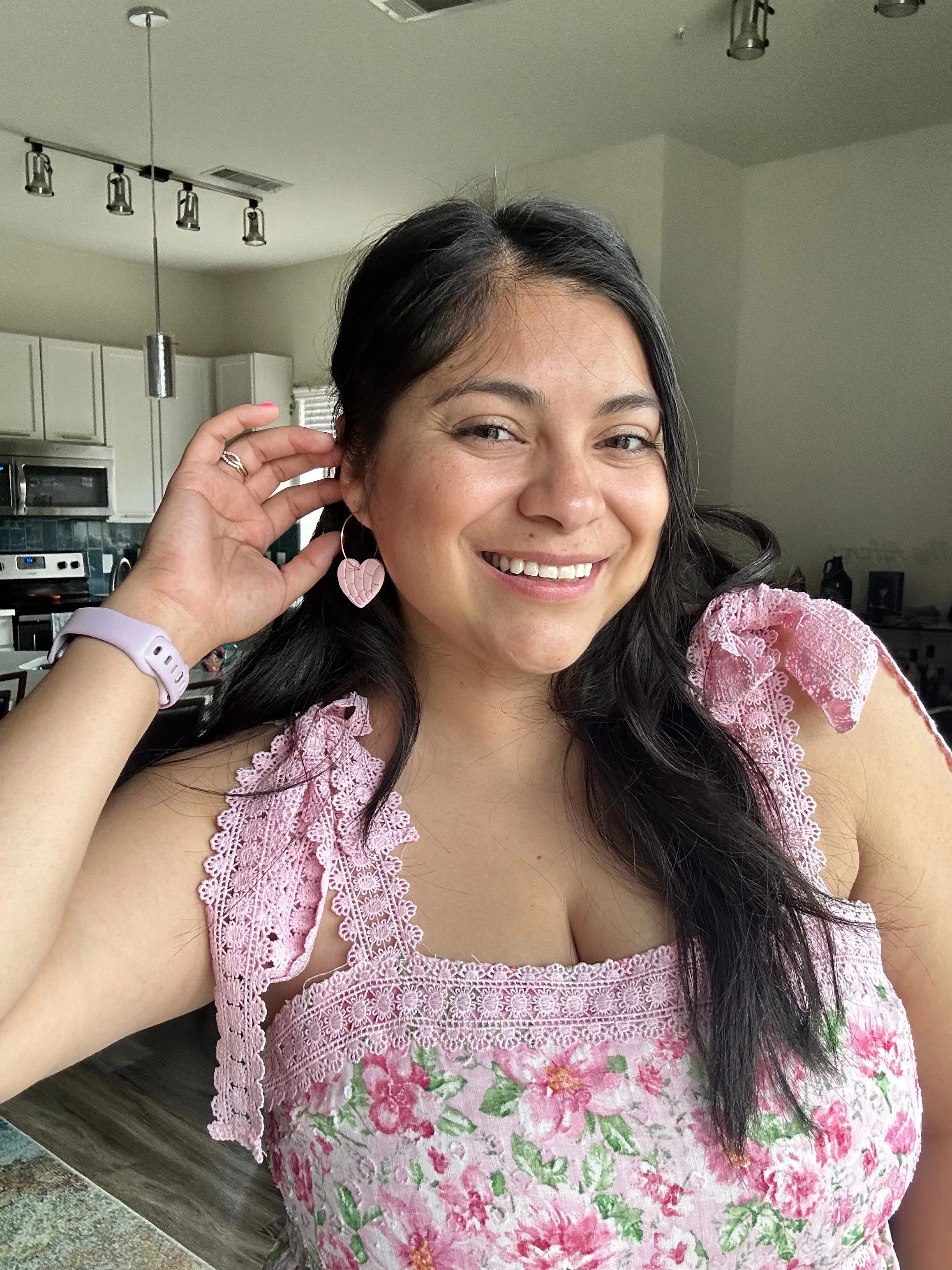 Pink Concha Hoops