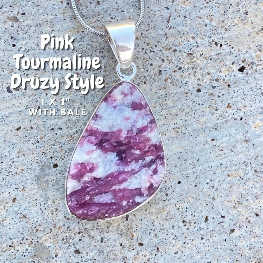 Pink Tourmaline Rough with Druzy - Modern Oct Birthstone