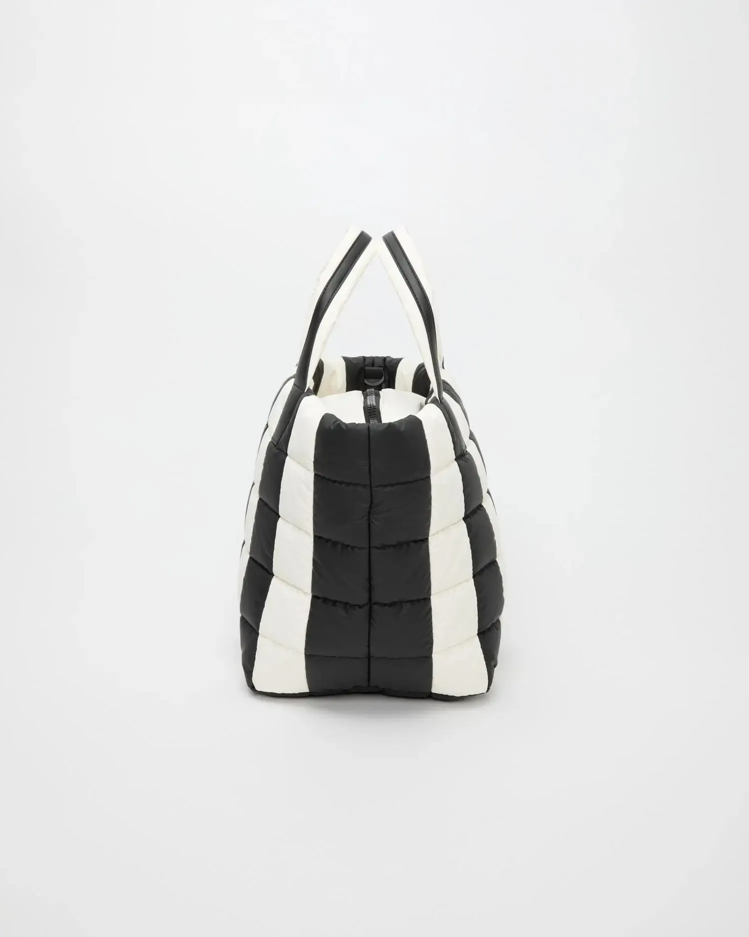Porter Tote Medium Black - Marshmallow Stripes