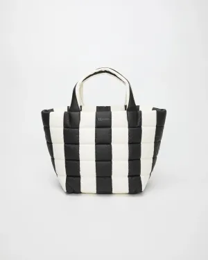 Porter Tote Medium Black - Marshmallow Stripes