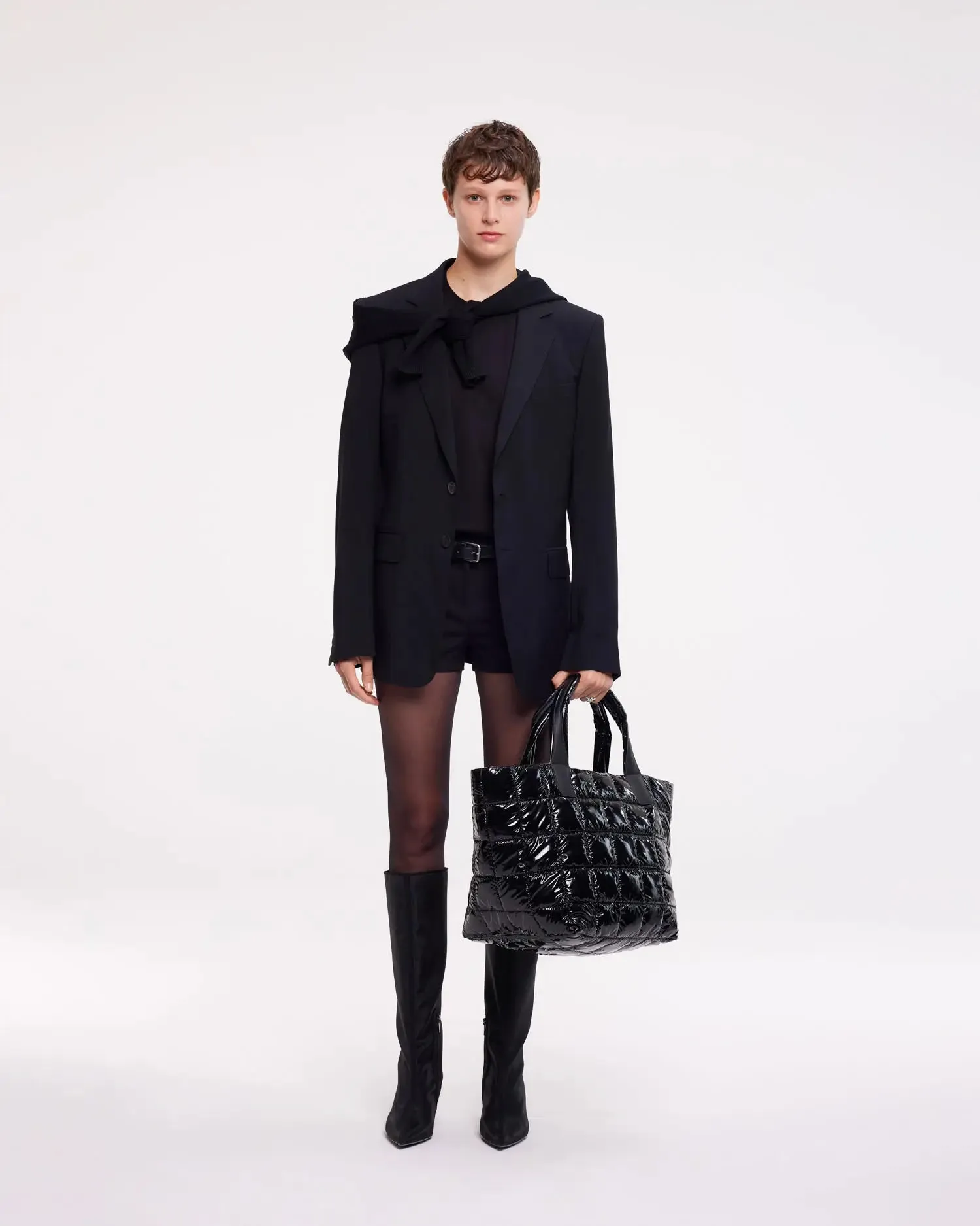 Porter Tote Medium Black Vinyl