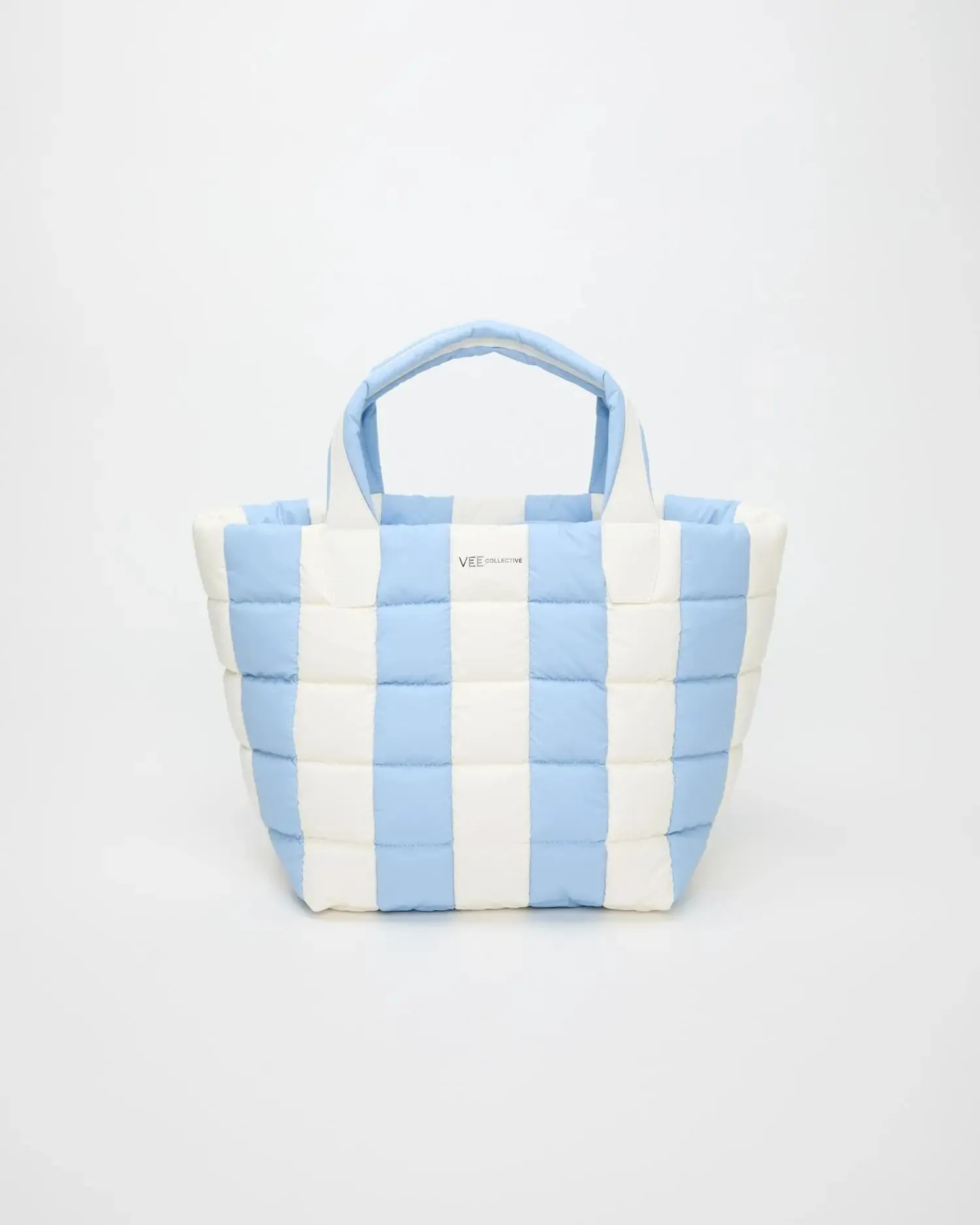 Porter Tote Medium Cerulean - Marshmallow Stripes