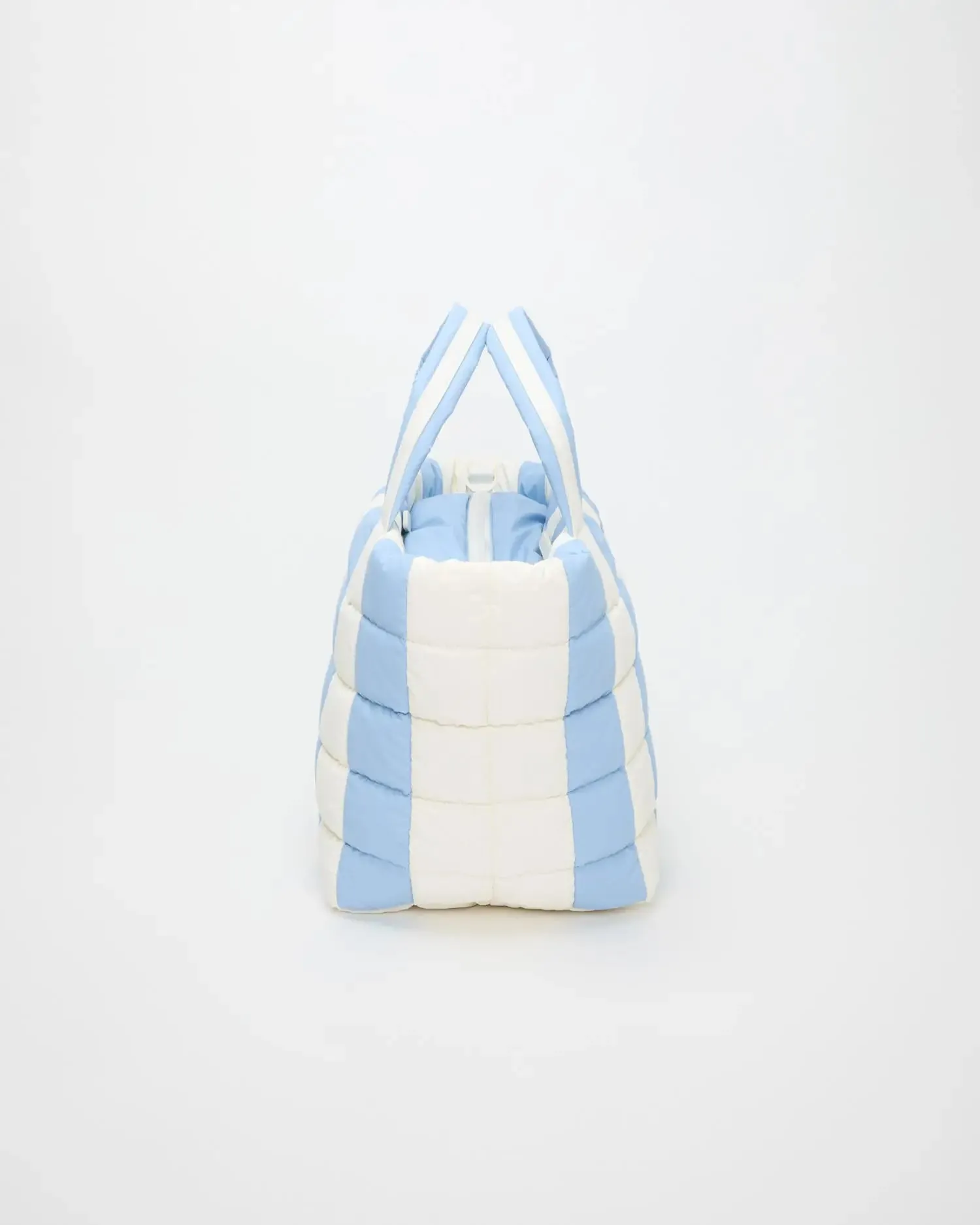 Porter Tote Medium Cerulean - Marshmallow Stripes