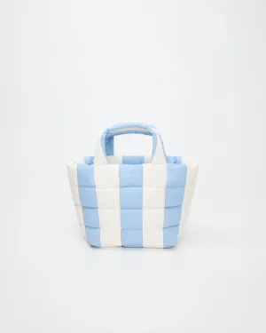 Porter Tote Small Cerulean - Marshmallow Stripes