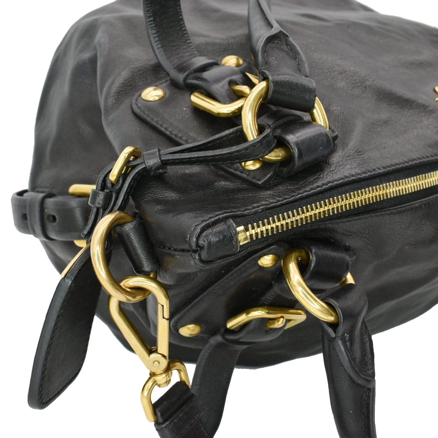PRADA BR4281 Soft Leather Shoulder Bag Black