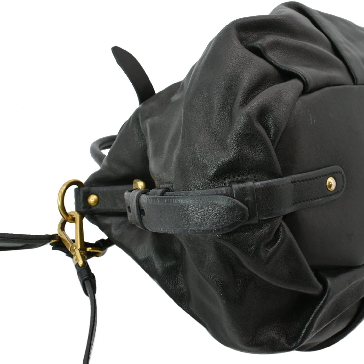 PRADA BR4281 Soft Leather Shoulder Bag Black