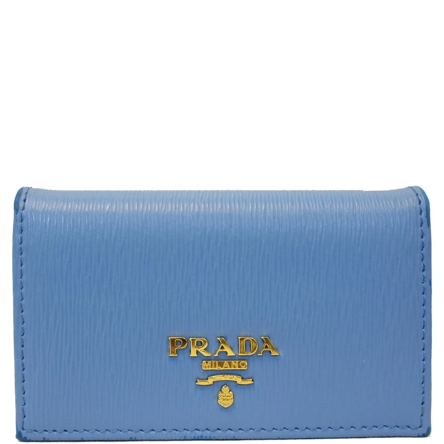 PRADA Saffiano Leather Blue Wallet
