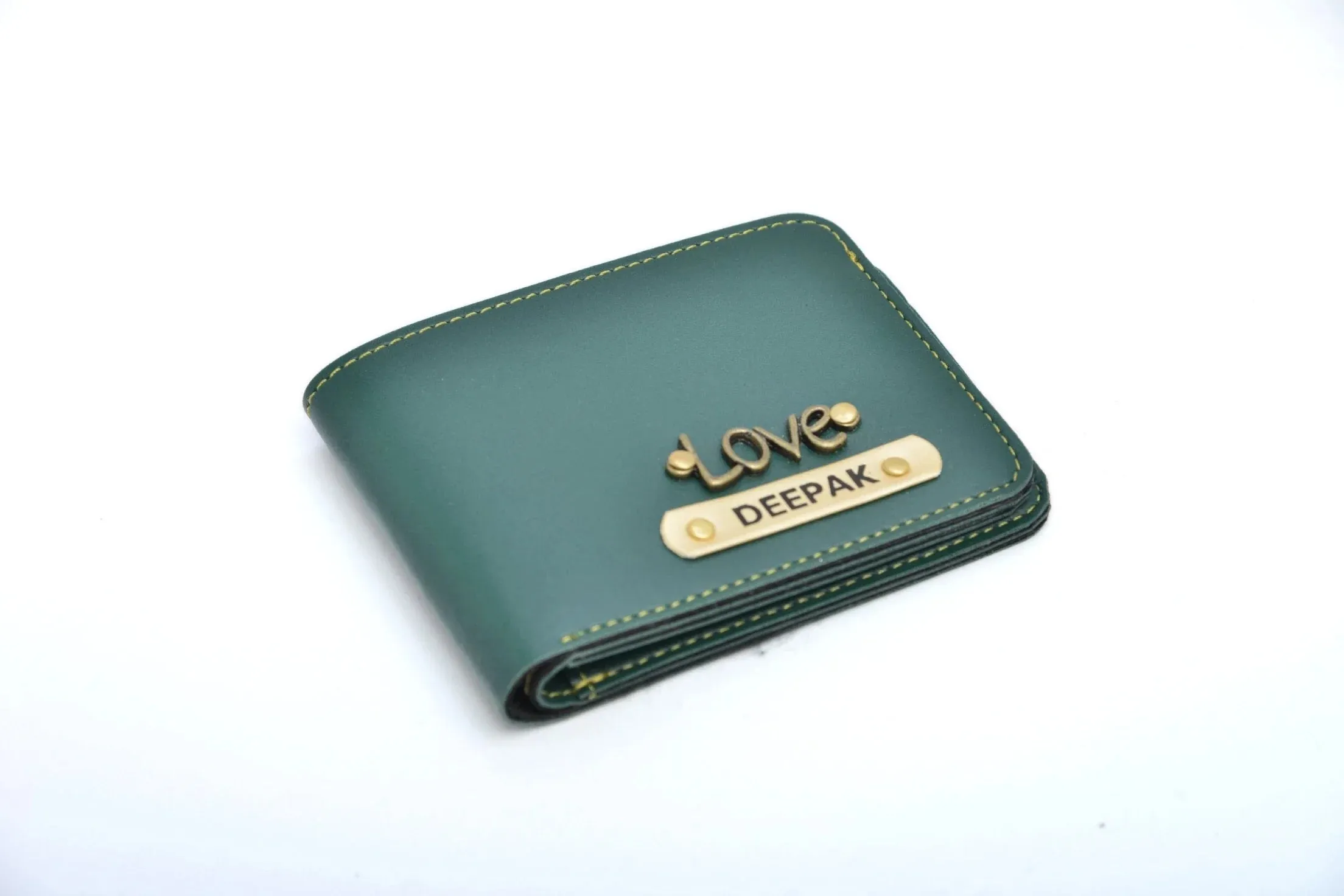 Premium Lady Wallet & Men's Wallet & Personalised Couple Rainbow Classic WaterBottle - Olive Green
