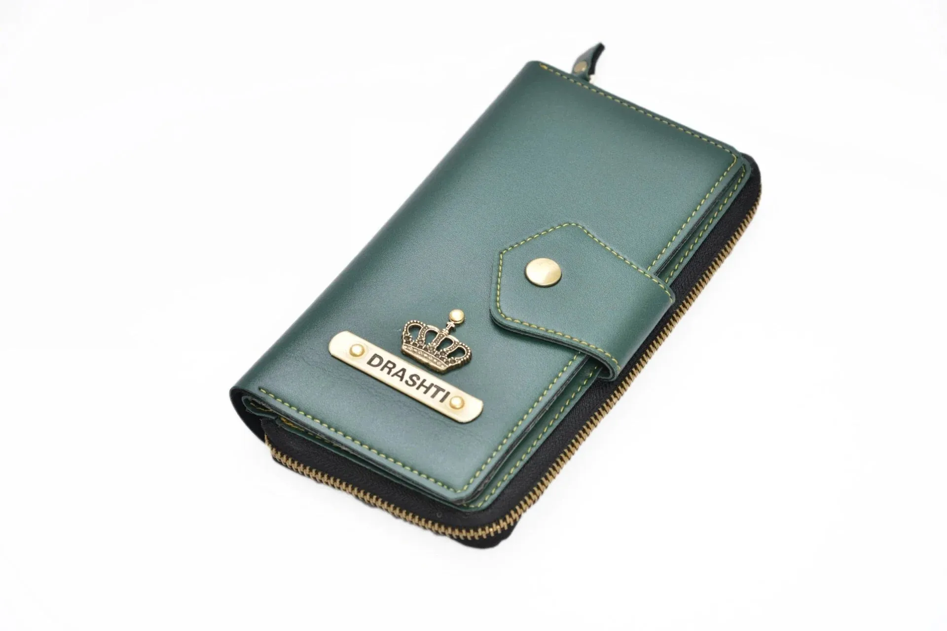 Premium Lady Wallet & Men's Wallet & Personalised Couple Rainbow Classic WaterBottle - Olive Green