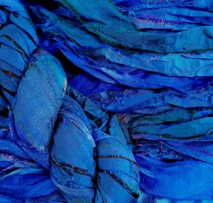 Premium Sari Silk Ribbon "Blue Love"