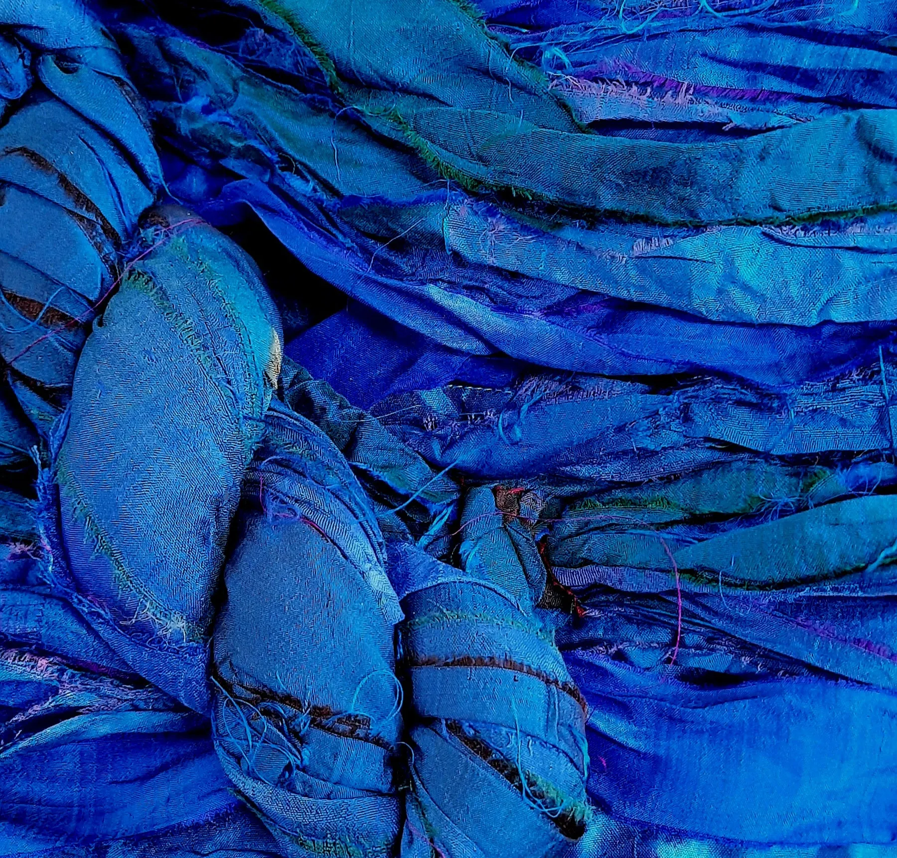 Premium Sari Silk Ribbon "Blue Love"